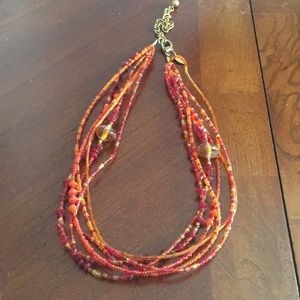 Chico’s Orange Beaded Necklace